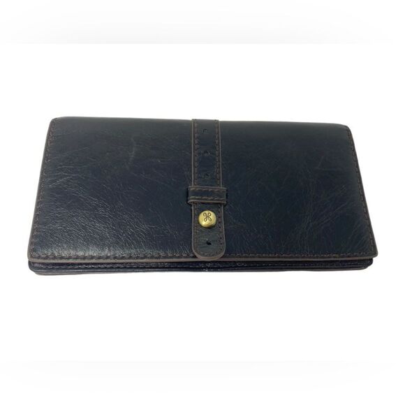 Hobo Brown Leather Snap Close Credit Card Wallet Organizer 7”x4” - Picture 1 of 11